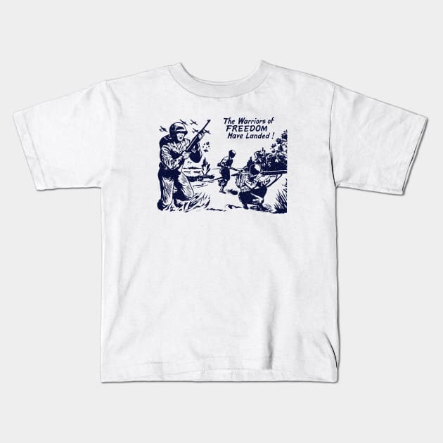 WWII Warriors Have Landed Kids T-Shirt by historicimage